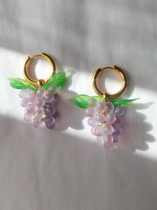 Glass grape earrings.