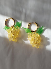 Load image into Gallery viewer, Yellow beaded fruit earrings.