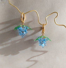 Load image into Gallery viewer, handmade blue grape earrings