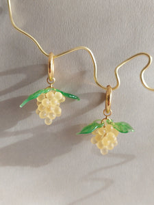 Grape hoop earrings.