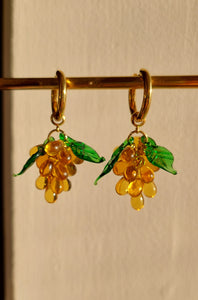 Grape Earrings in Mustard - Nelida Jewelry