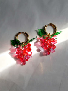 Red Large earrings.
